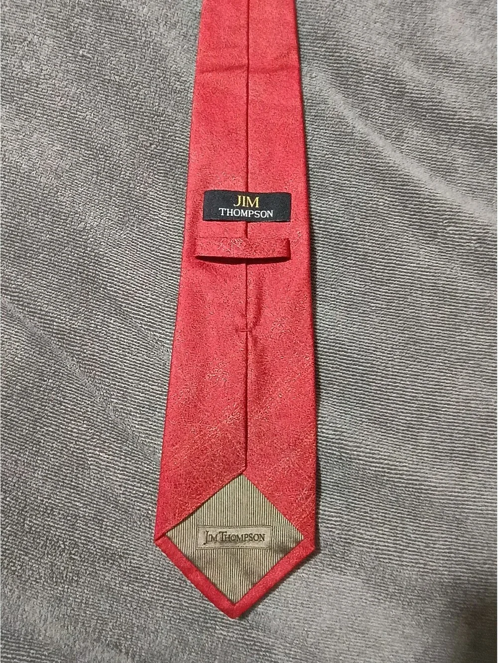 Jim Thompson Red 100% Silk Necktie